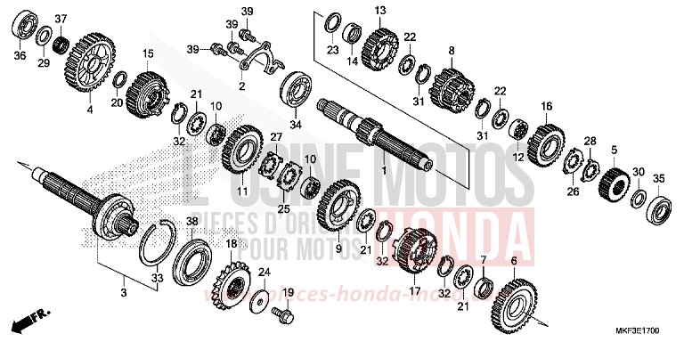 BOITE DE VITESSES de CBR1000RR SP SP1 SP2 GRAND PRIX RED (R380X) 2018